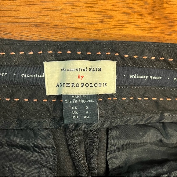 Anthropologie The Essential Slim black trouser pants size 0 - Picture 2 of 6
